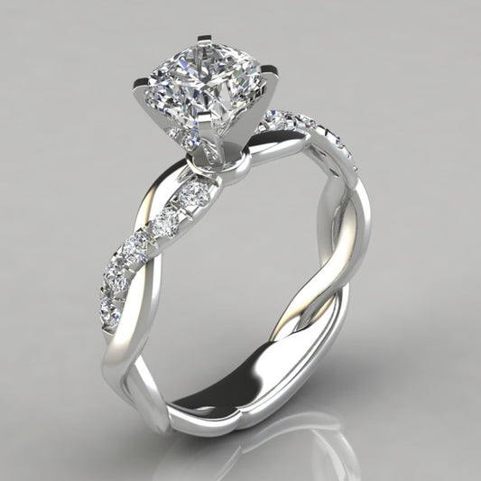 Crystal Engagement Claws Design Rings For Women