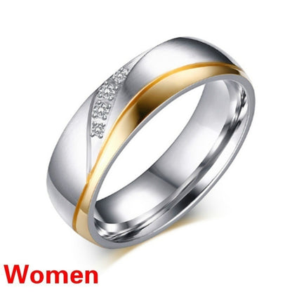 Classic Titanium Steel Mens and Women Wedding Engagement Couple Rings