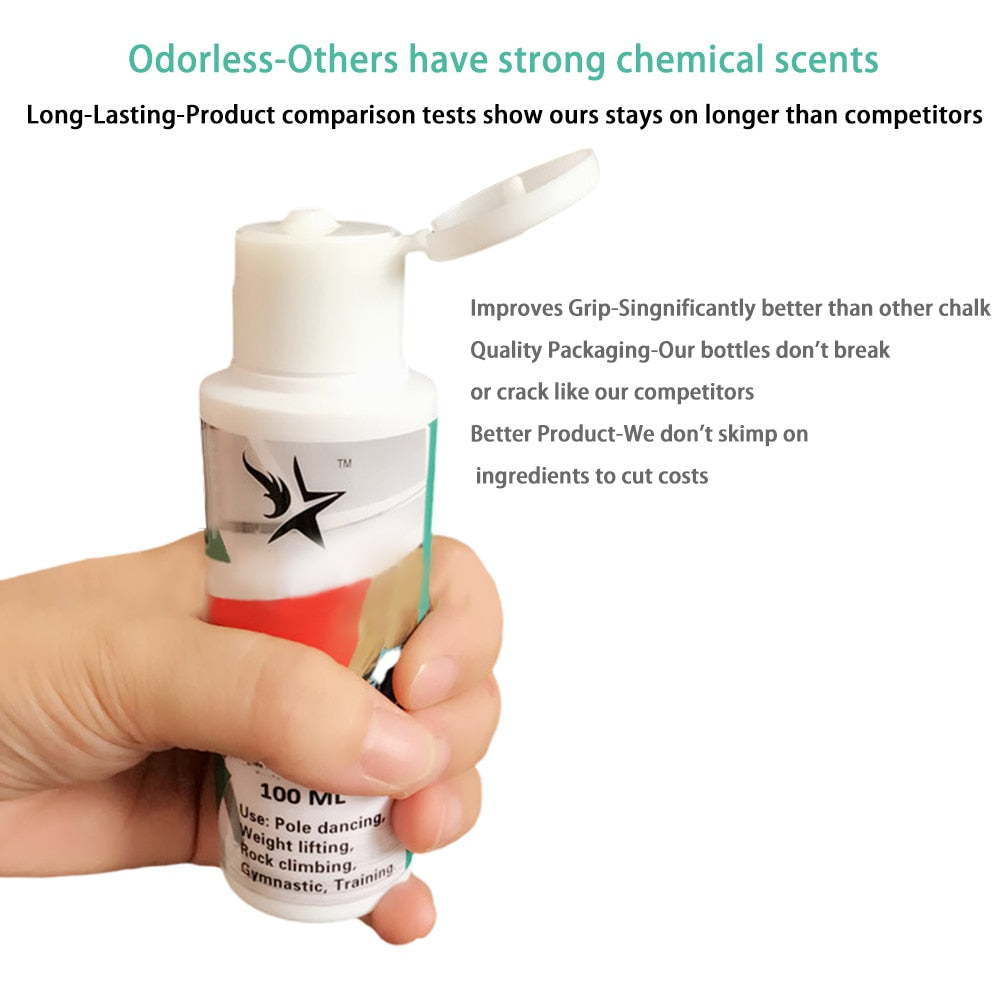 200ML Liquid Chalk Anti-slip Magnesium Powder Weightlifting Rock Climbing Lifting Workout Non-slip Powder Gym Fitness Supplies