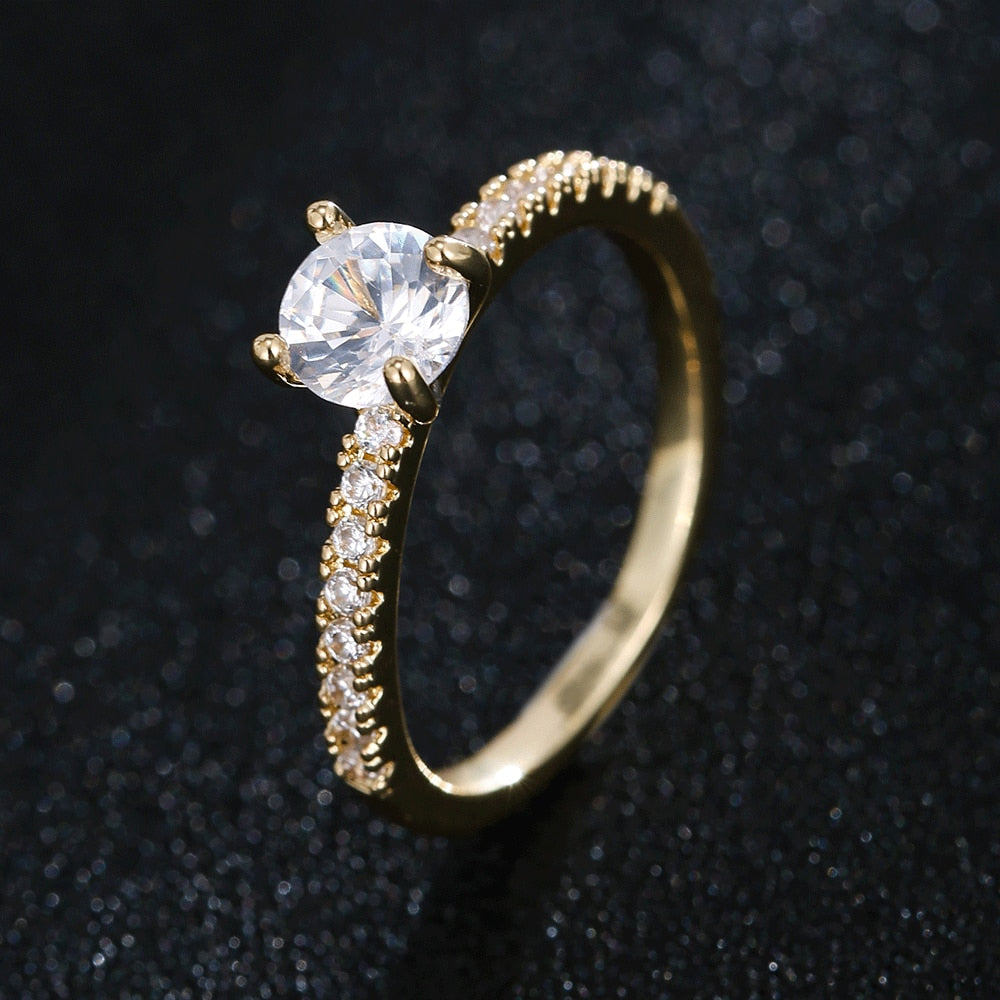 New Trendy Circle Design Cute Gold color Ring