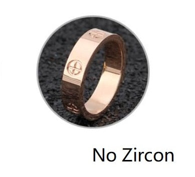 Cross Stainless Steel Zircon Ring With Stone For Woman Girl For Men