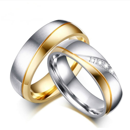 Classic Titanium Steel Mens and Women Wedding Engagement Couple Rings