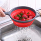 Foldable Silicone Colander Fruit Vegetable Washing Basket Strainer With Handle Strainer Collapsible Drainer  Kitchen Tools