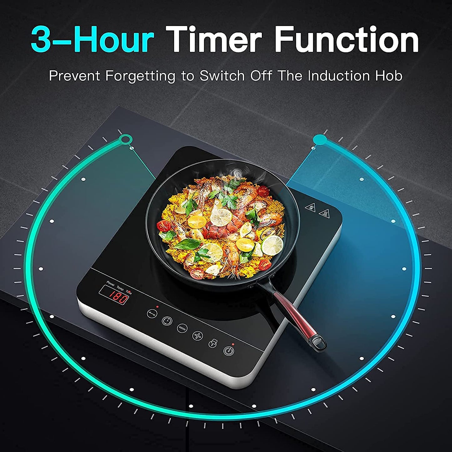 Cooker 2000W Induction Hob with Safety Lock
