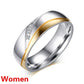 Classic Titanium Steel Mens and Women Wedding Engagement Couple Rings