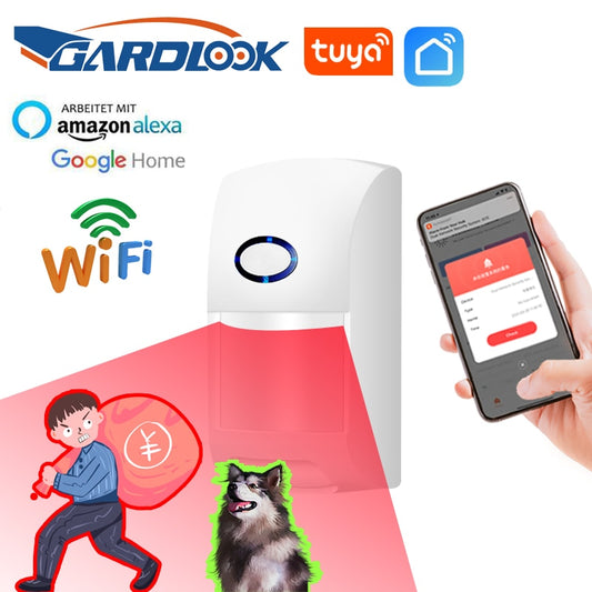 WiFi Motion Sensor Alarm PIR Infrared Detector Pet Immune
