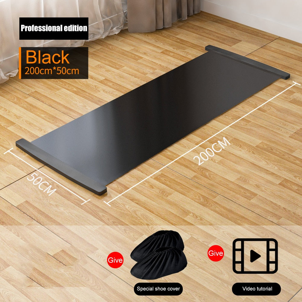 140/180/200cm Yoga Sliding Mat Sports Fitness Glide Plate Skating Training Glide Mat For Ice Hockey Roller Skating Leg Exercise