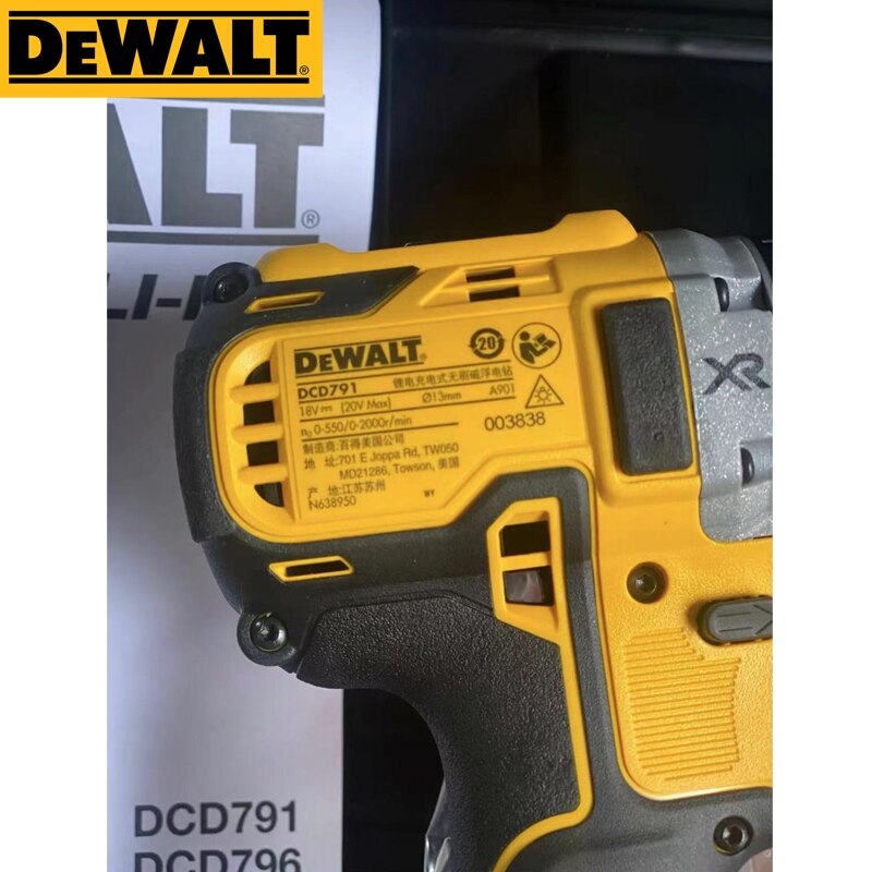 Dewalt DCD791 Cordless Compact Drill/Driver 18V Brushless Motor Electric Drill Screwdriver Household Rechargeable Power Tools