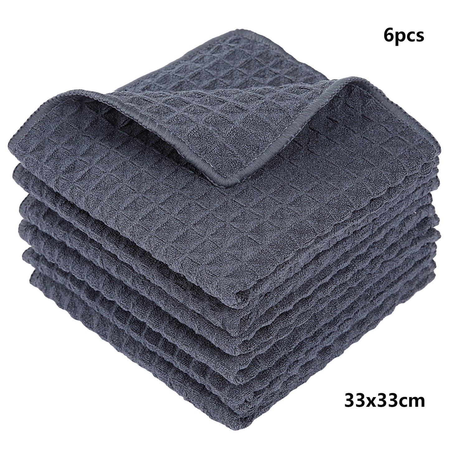 Homaxy 6pcs Microfiber Dishcloth Absorbent Soft Kitchen Towels