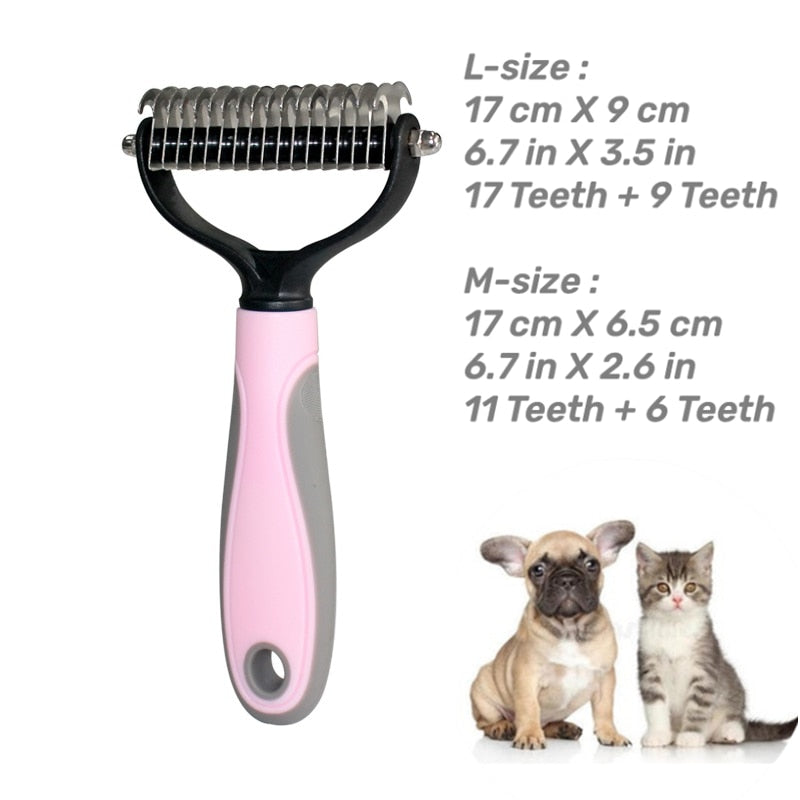 Pets Stainless Steel Grooming Brush double sided