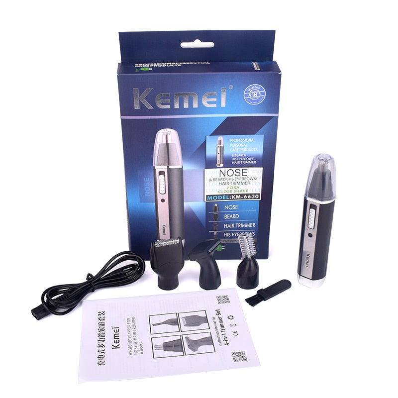 4 in 1 Rechargeable Men Electric Nose Ear Hair Trimmer