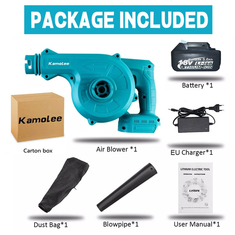 Kamolee Cordless Brushless Electric Air Blower Set DUB185 2 In 1 20000rpm  Compatible Suitable for Makita 18V Battery