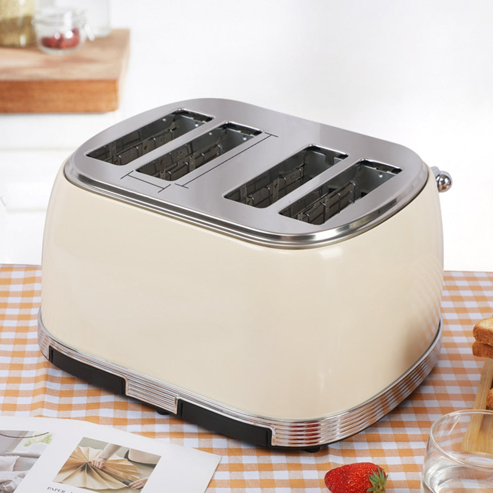 Toaster With 4 Slices Slot Automatic Warm Multifunctional