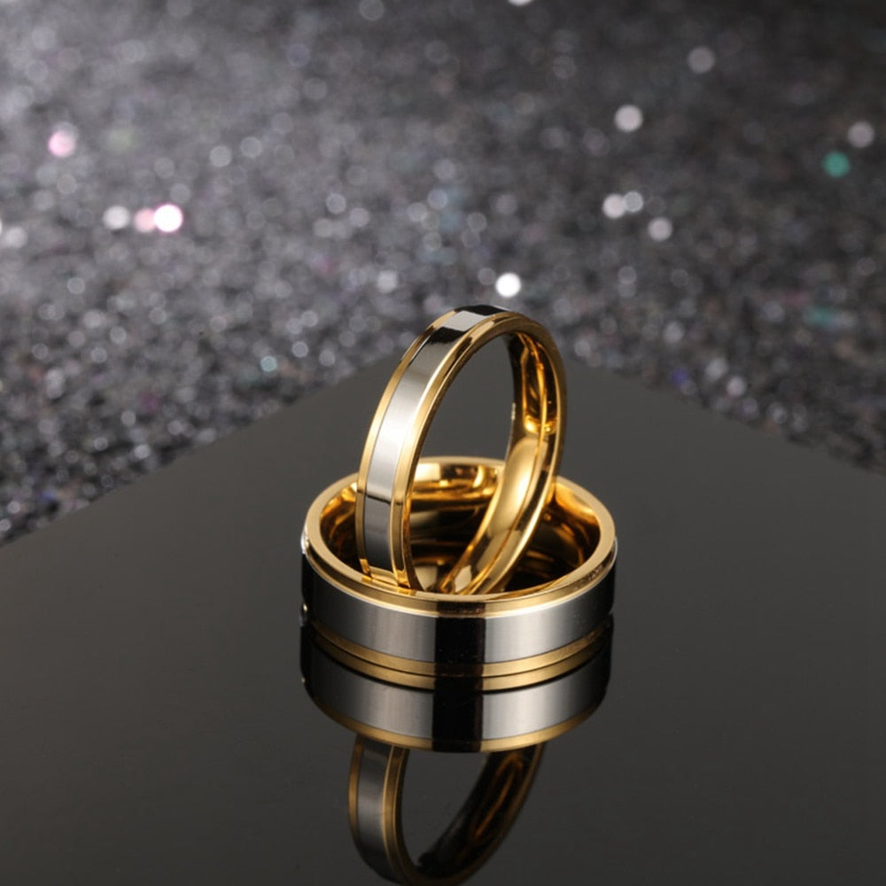 Simple Titanium Steel Couple Rings Wedding Engagement Rings