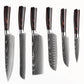 Chef knife 1-10 Pcs Set Santoku Damascu