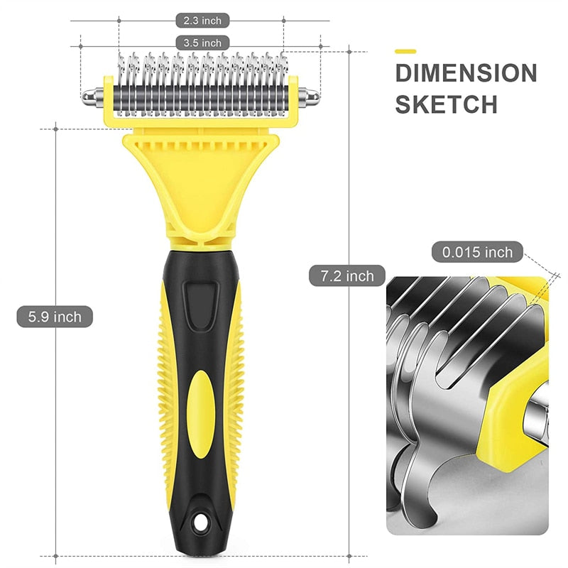 Pets Stainless Steel Grooming Brush double sided