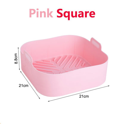 NEW Silicone Air Fryer Liner Basket Square Reusable Air Fryer Pot Tray