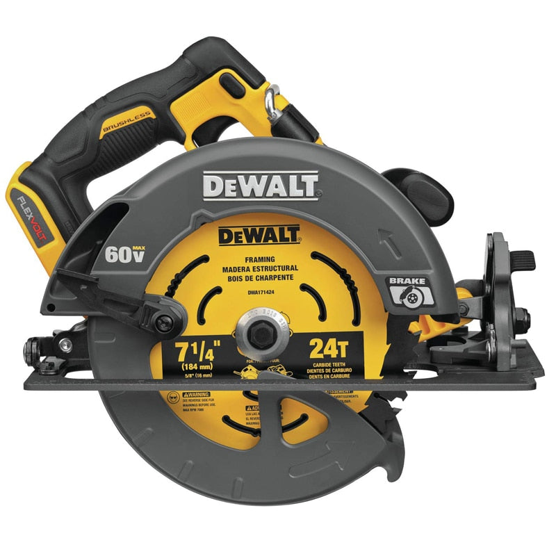 DEWALT DCS578B Circular Saw FLEXVOLT 60V MAX with Brake 7-1/4-Inch Compact Woodworking Plank Cutting Machine Electric Saw