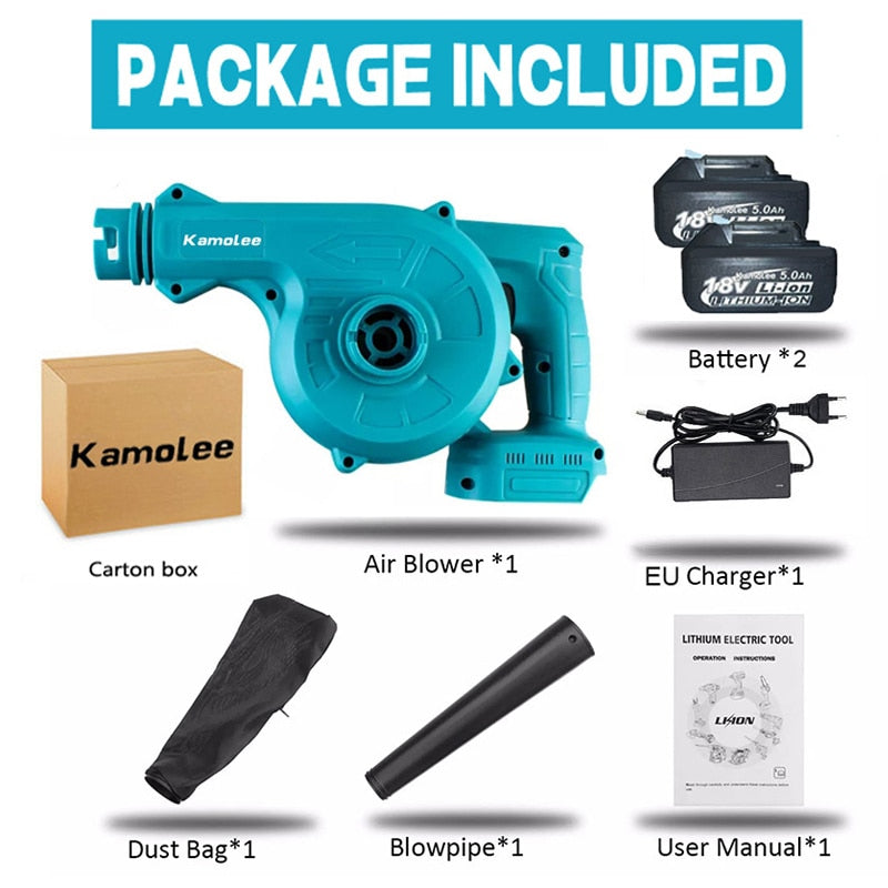 Kamolee Cordless Brushless Electric Air Blower Set DUB185 2 In 1 20000rpm  Compatible Suitable for Makita 18V Battery