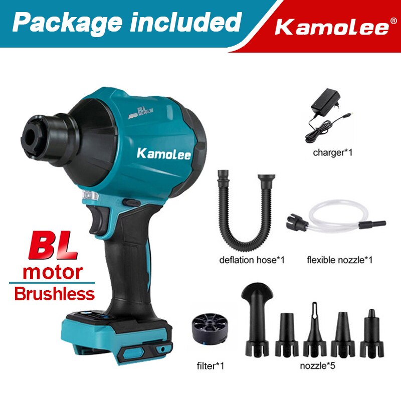 Kamolee Cordless Brushless Electric Air Blower Set DUB185 2 In 1 20000rpm  Compatible Suitable for Makita 18V Battery