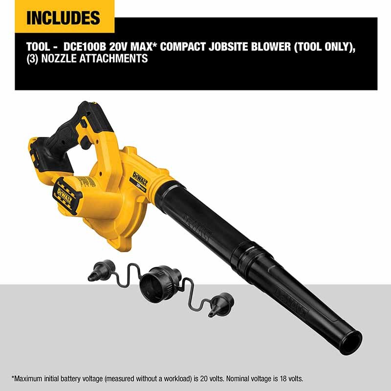 DEWALT DCE100 20V Compact Jobsit Blower Tool Only Dust Collector Home Computer Sootblower