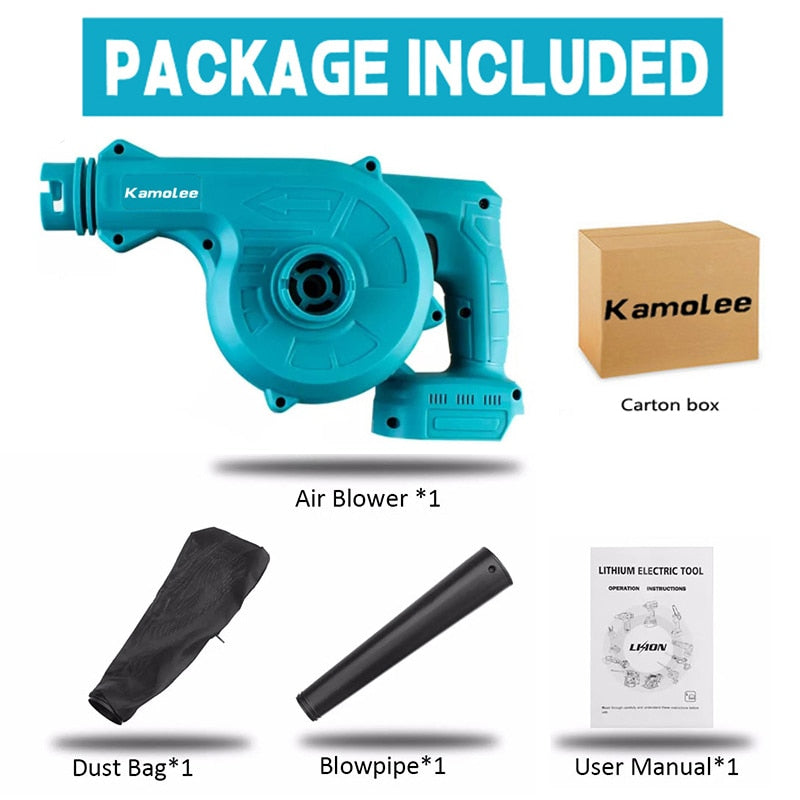 Kamolee Cordless Brushless Electric Air Blower Set DUB185 2 In 1 20000rpm  Compatible Suitable for Makita 18V Battery