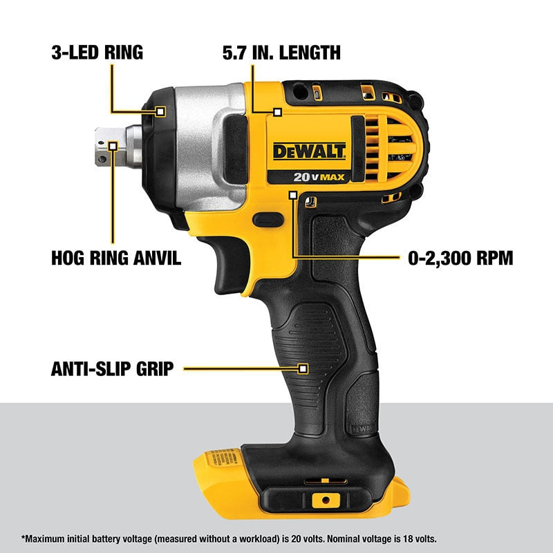 DEWALT Cordless Impact Wrench 18V Original Lithium Battery Rechargeable Electric Wrench DCF880 203N.m Impact Wrench Dewalt Tool