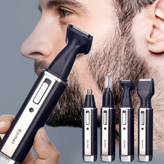 4 in 1 Rechargeable Men Electric Nose Ear Hair Trimmer