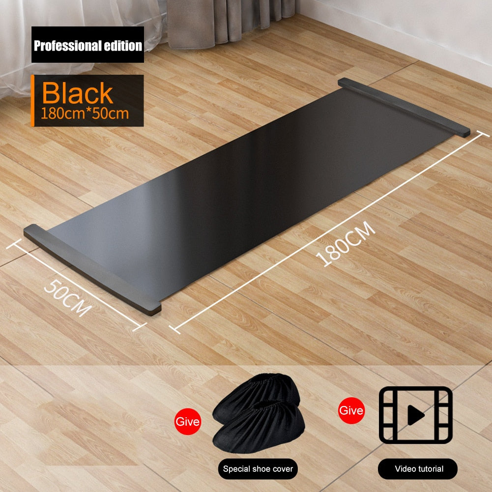 140/180/200cm Yoga Sliding Mat Sports Fitness Glide Plate Skating Training Glide Mat For Ice Hockey Roller Skating Leg Exercise