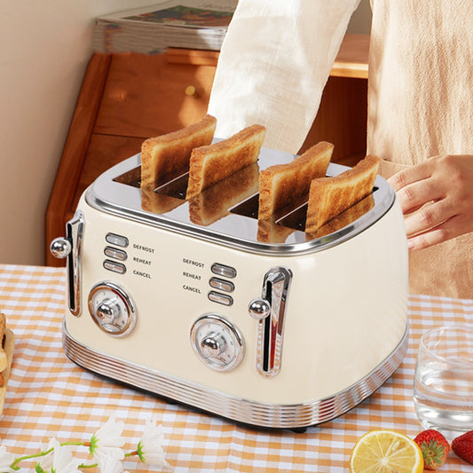 Toaster With 4 Slices Slot Automatic Warm Multifunctional