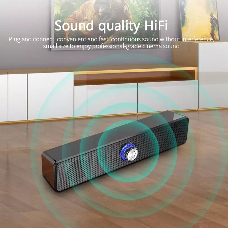 NEW USB Wired Bluetooth5.0 Speaker LED TV Sound Bar