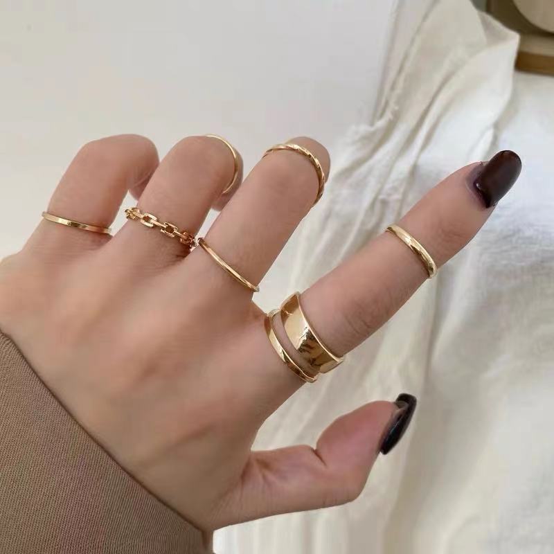 Trendy Butterfly Metal Punk Rings Set for Women Girls