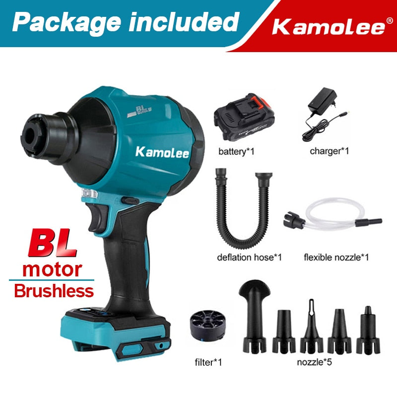 Kamolee Cordless Brushless Electric Air Blower Set DUB185 2 In 1 20000rpm  Compatible Suitable for Makita 18V Battery