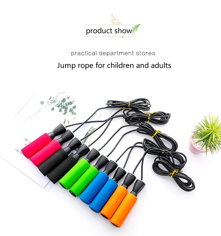 Student Fitness Jump Rope Plastic Training Jump Rope Bearing Handle Jump Rope PVC Rope Steel Wire Jump Rope