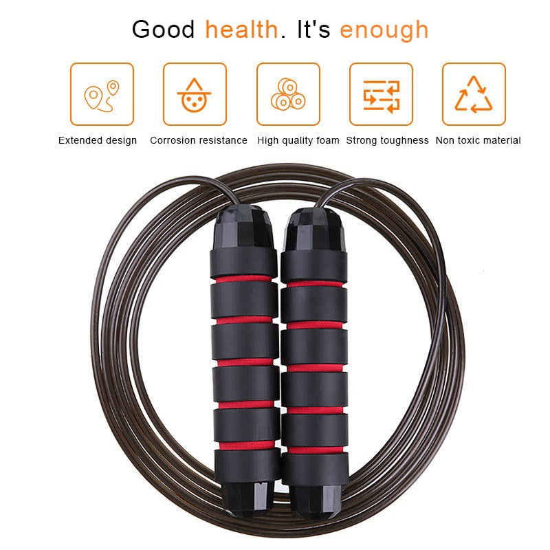 Jump Rope Tangle-Free Rapid Speed Jumping Rope Cable with Ball Bearings Steel Skipping Rope Gym Exercise Slim Body