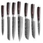 Chef knife 1-10 Pcs Set Santoku Damascu