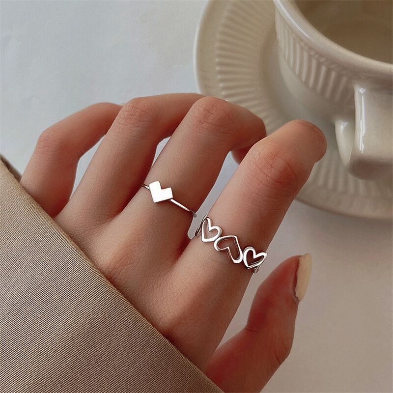 Trendy Butterfly Metal Punk Rings Set for Women Girls