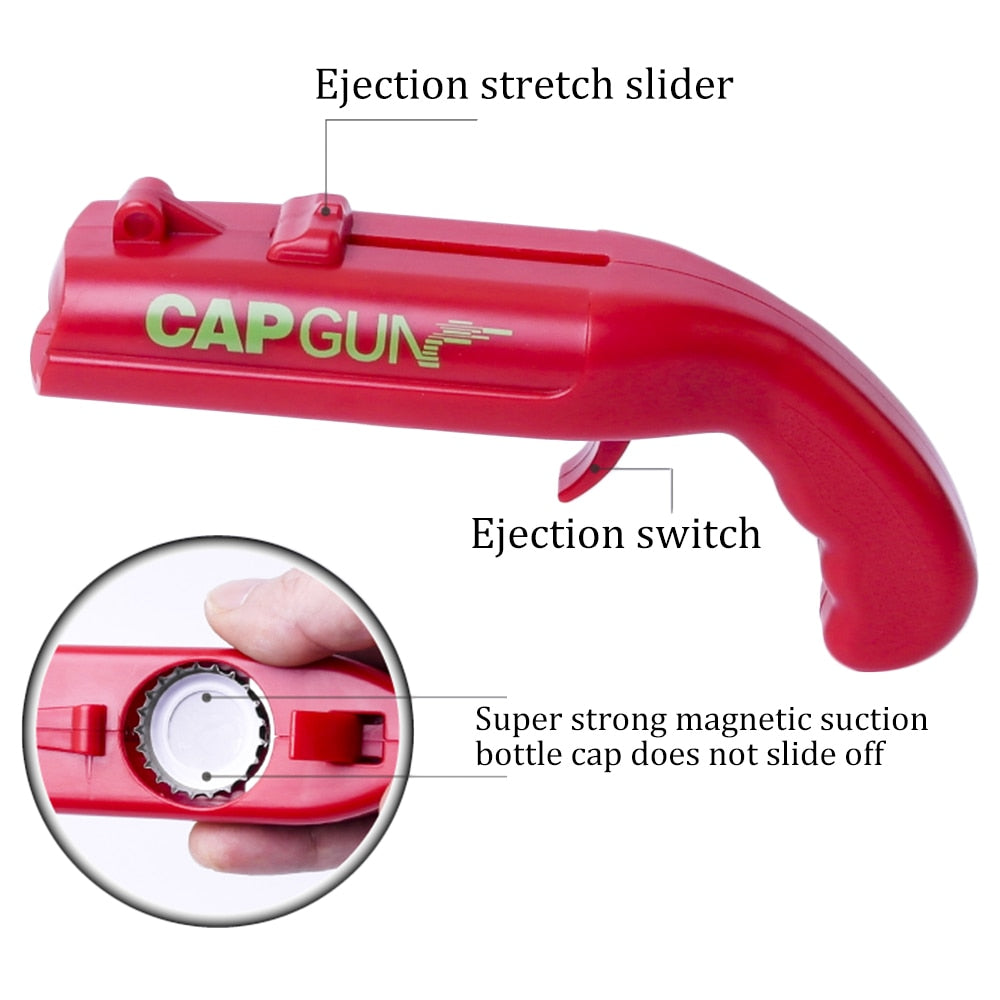 Creative Can Opener Spring Cap Catapult Launcher Gun