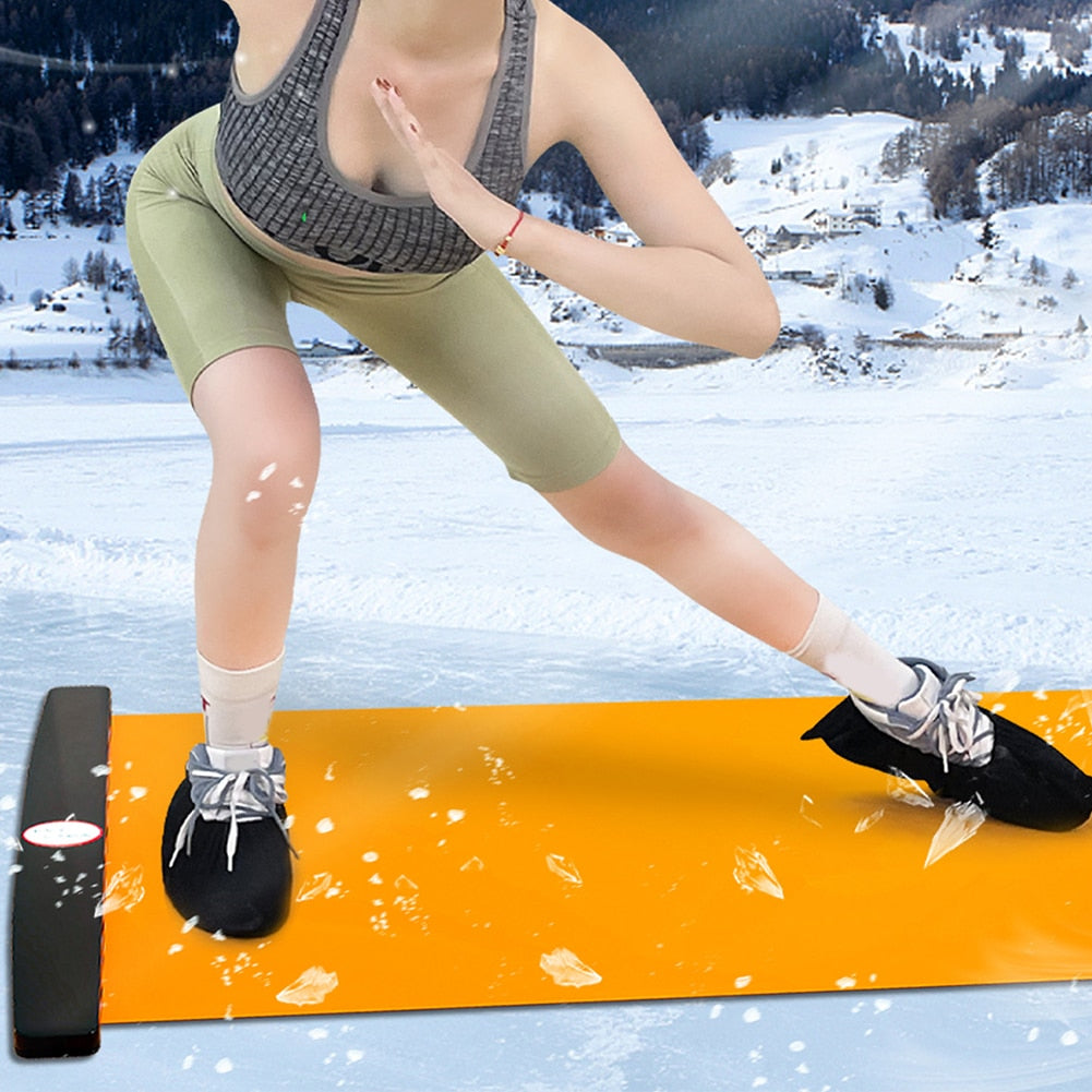 140/180/200cm Yoga Sliding Mat Sports Fitness Glide Plate Skating Training Glide Mat For Ice Hockey Roller Skating Leg Exercise