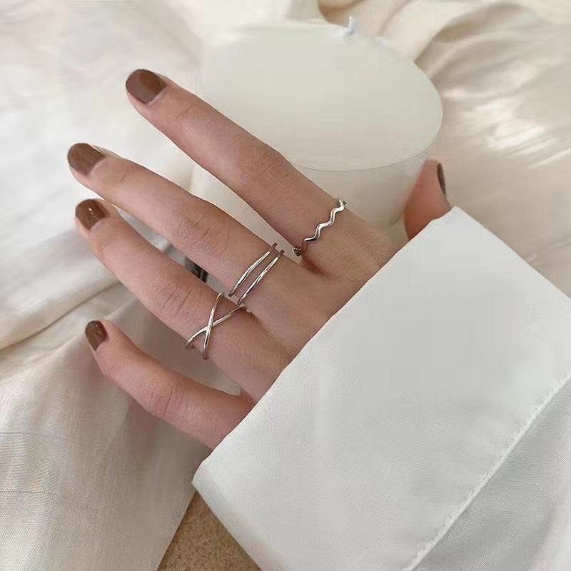 Trendy Butterfly Metal Punk Rings Set for Women Girls