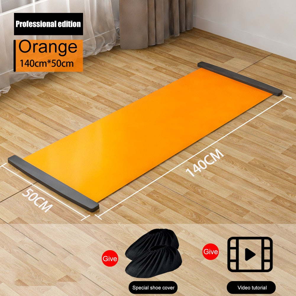 140/180/200cm Yoga Sliding Mat Sports Fitness Glide Plate Skating Training Glide Mat For Ice Hockey Roller Skating Leg Exercise